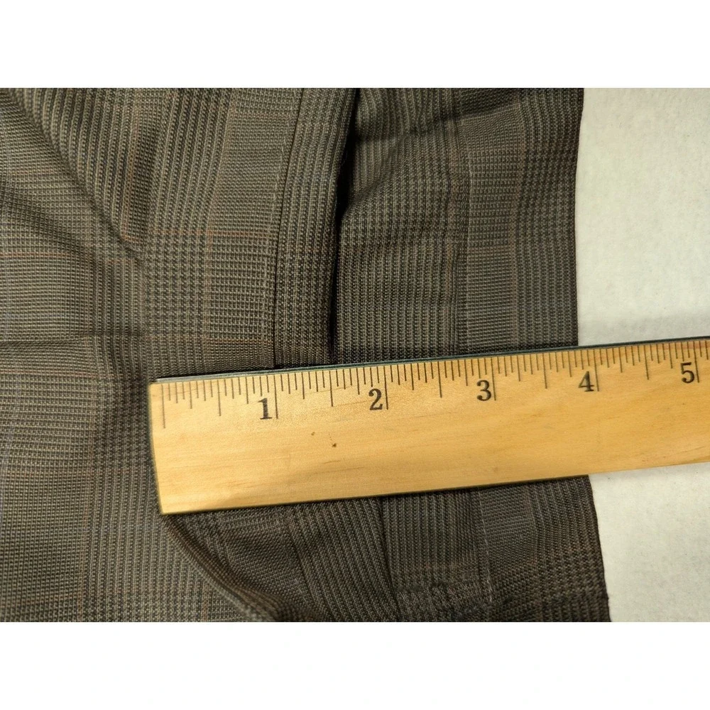 Jos. A. Bank‎ Mens Brown Glen Plaid 100% Wool 2 Piece Suit 48R Blazer 48L Pants